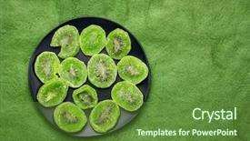  Presentation with kiwi fruit - Colorful presentation theme enhanced with slices of dried kiwi fruit backdrop and a tawny brown colored foreground