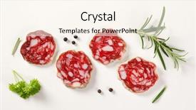  Presentation with cure - Colorful PPT theme enhanced with slices of french dry cured backdrop and a cream colored foreground