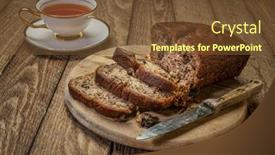  Presentation with walnut - PPT layouts with slices-of-fresh-banana-bread background and a tawny brown colored foreground
