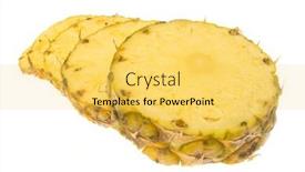  Presentation with white - Amazing PPT layouts having slices-of-fresh-pinapple-isolated backdrop and a yellow colored foreground