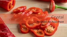  Presentation with peppers - Colorful PPT layouts enhanced with slices-of-fresh-red-pointed backdrop and a red colored foreground