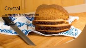  Presentation with gluten free - Presentation design consisting of slices of gluten-free bread background and a gold colored foreground