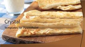  Presentation with cutting board - Cool new theme with slices-of-gozleme-with-cheese backdrop and a yellow colored foreground