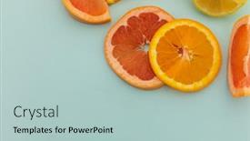  Presentation with blue orange - Cool new theme with slices-of-grapefruit-orange backdrop and a mint green colored foreground