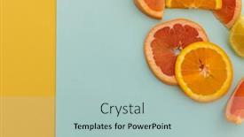  Presentation with orange fruit - Cool new presentation theme with slices-of-grapefruit-orange backdrop and a mint green colored foreground
