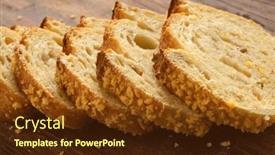  Presentation with corn - Slide deck enhanced with slices-of-homemade-fresh-baked background and a tawny brown colored foreground