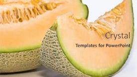  Presentation with melon - Amazing presentation design having slices of juicy melon against white backdrop and a yellow colored foreground