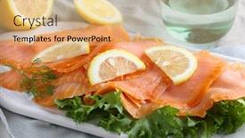  Presentation with atlantic - Audience pleasing slide deck consisting of slices-of-lightly-smoked-atlantic backdrop and a coral colored foreground