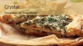 Presentation with spinach - Amazing presentation having slices of open pie backdrop and a yellow colored foreground
