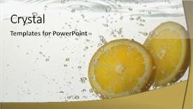  Presentation with water - Audience pleasing theme consisting of slices of oranges in water backdrop and a  colored foreground