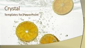 Presentation with orange slice - PPT layouts featuring slices of oranges in water background and a  colored foreground