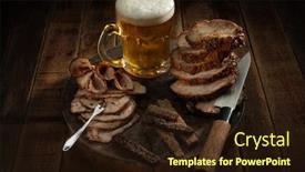  Presentation with grilled - Presentation with slices-of-pastrami-pork-grilled background and a wine colored foreground