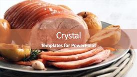  Presentation with pig - Colorful slide deck enhanced with slices of pork roast backdrop and a coral colored foreground