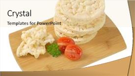  Presentation with gluten free bread on wooden - Audience pleasing slide set consisting of slices of puffed rice bread backdrop and a lemonade colored foreground