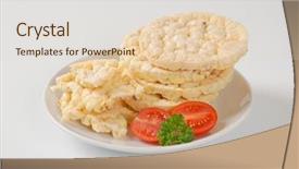  Presentation with basmati rice white rice rice - Cool new PPT theme with slices of puffed rice bread backdrop and a lemonade colored foreground