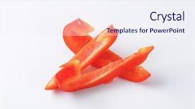  Presentation with pepper - Cool new PPT theme with slices of red bell pepper backdrop and a sky blue colored foreground