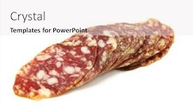  Presentation with spanish - Cool new presentation theme with slices-of-red-spanish-salami backdrop and a white colored foreground