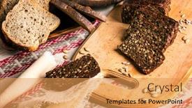  Presentation with bread - PPT theme consisting of slices-of-rye-bread background and a yellow colored foreground