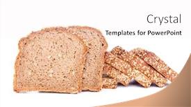  Presentation with bread - Colorful slides enhanced with whole wheat flour - slices of sesame bread isolated backdrop and a white colored foreground