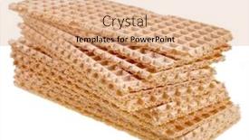  Presentation with wafer - PPT layouts with slices of wafer crispbread isolated on white background background and a coral colored foreground