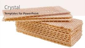  Presentation with wafer - Presentation design featuring slices of wafer crispbread isolated on white background background and a lemonade colored foreground