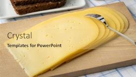  Presentation with cheese - Amazing slides having slices-of-young-gouda-cheese backdrop and a blonde colored foreground