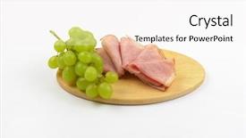  Presentation with cutting board - PPT theme consisting of slices with bunch of white background and a  colored foreground