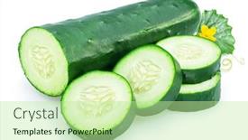 Presentation with background - Presentation featuring slicing-cucumber-and-cucumber-slices background and a mint green colored foreground