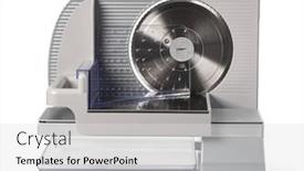  Presentation with machine - PPT layouts having slicing-machine-isolated-on-white background and a  colored foreground