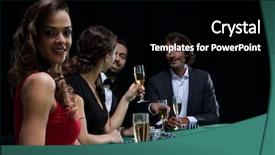  Presentation with casino - Slide set consisting of slick - brunette girl in the casino background and a black colored foreground