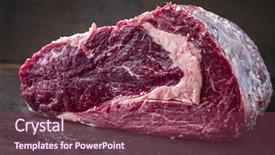  Presentation with dry eye - PPT layouts featuring slick - dry aged rib eye steak background and a violet colored foreground