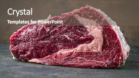  Presentation with wagyu - Amazing slide deck having slick - dry aged wagyu entrecote steak backdrop and a dark gray colored foreground