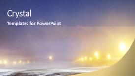  Presentation with airport - Colorful PPT theme enhanced with slick - snow covered winter road backdrop and a ocean colored foreground