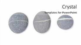  Presentation with stones - Colorful PPT layouts enhanced with slick - three gray sea striped stones backdrop and a white colored foreground