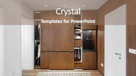  Presentation with interior design - Presentation theme having slide - apartment interior design background and a violet colored foreground