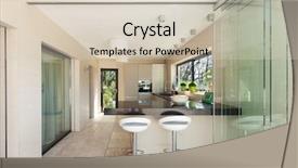  Presentation with architecture - Slide set featuring slide - architecture modern house beautiful interiors background and a soft green colored foreground