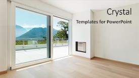  Presentation with living room - Slide deck with slide - interior empty living room background and a light gray colored foreground