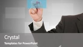  Presentation with blessed virgin mary statue blue - Audience pleasing theme consisting of mativation slide - man's hand with marker writing backdrop and a gray colored foreground