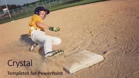  Presentation with youth - Presentation with slide - youth baseball playing sliding back background and a coral colored foreground
