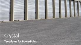  Presentation with storage - Presentation design featuring slide buildings - detail of storage units building background and a gray colored foreground