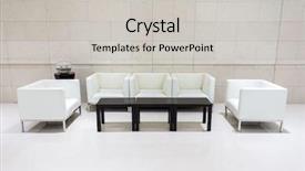  Presentation with lobby - Colorful PPT layouts enhanced with slide buildings - hotel lobby and furniture backdrop and a light gray colored foreground