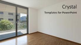  Presentation with apartment buildings - Colorful presentation enhanced with slide buildings - interior of an apartment empty backdrop and a light gray colored foreground