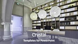  Presentation with luxury hotel - Amazing presentation design having slide buildings - luxury lobby in modern hotel backdrop and a  colored foreground