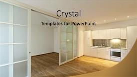  Presentation with interior design - Beautiful theme featuring slide design - interior empty house with wooden backdrop and a mint green colored foreground