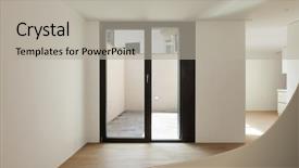  Presentation with veranda - Audience pleasing theme consisting of slide design - interior new house veranda view backdrop and a light gray colored foreground