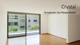  Presentation with room interior design - Presentation featuring slide design - interior of an apartment empty background and a soft green colored foreground