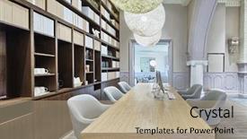  Presentation with luxury hotel - Cool new slide deck with slide design - luxury lobby in modern hotel backdrop and a coral colored foreground