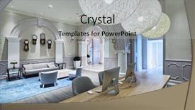  Presentation with luxury hotel - Amazing slide set having slide design - luxury lobby in modern hotel backdrop and a light gray colored foreground