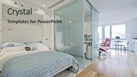  Presentation with fold - Presentation theme with slide design - luxury studio apartment with fold background and a light gray colored foreground