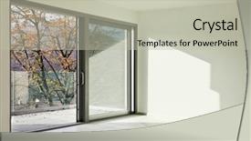  Presentation with apartment - Presentation theme enhanced with slide design - modern architecture new empty apartment background and a mint green colored foreground